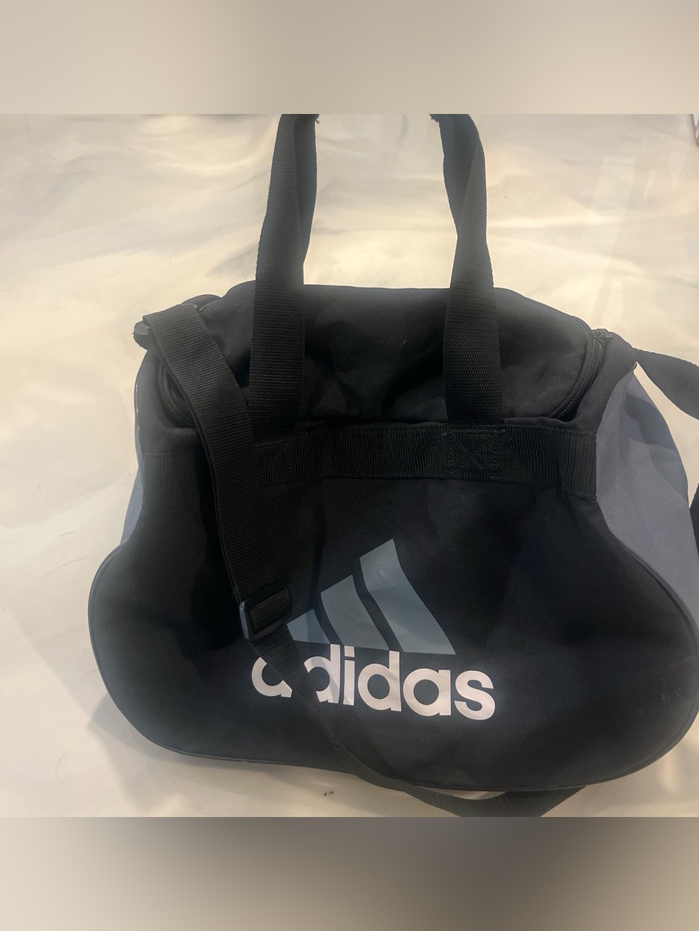 Adidas Black and Gray Duffel Bag with Logo